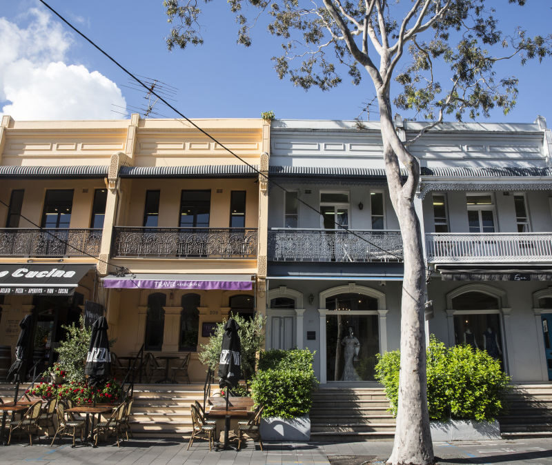 Paddington terrace homes and heritage streetscape in Sydney Eastern Suburbs